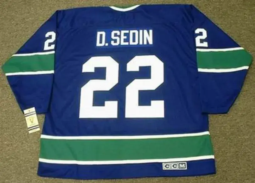 DANIEL SEDIN Vancouver Canucks 1970’s CCM Vintage Throwback Home Hockey Jersey 