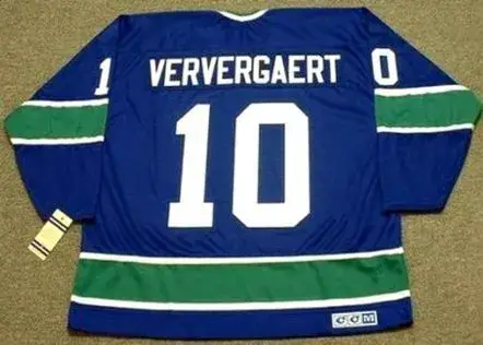 DENNIS VERVERGAERT Vancouver Canucks 1975 CCM Vintage Throwback Hockey Jersey 