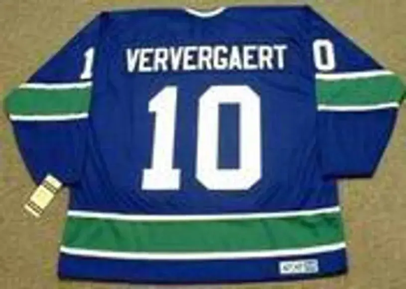 DENNIS VERVERGAERT Vancouver Canucks 1975 CCM Vintage Throwback Hockey Jersey 