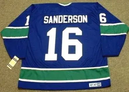 DEREK SANDERSON Vancouver Canucks 1976 CCM Vintage Throwback Hockey Jersey 