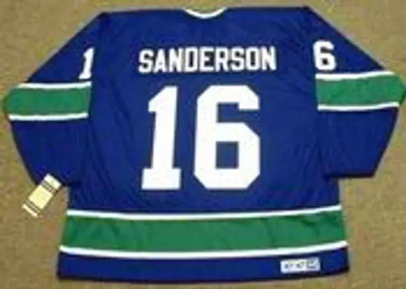 DEREK SANDERSON Vancouver Canucks 1976 CCM Vintage Throwback Hockey Jersey 