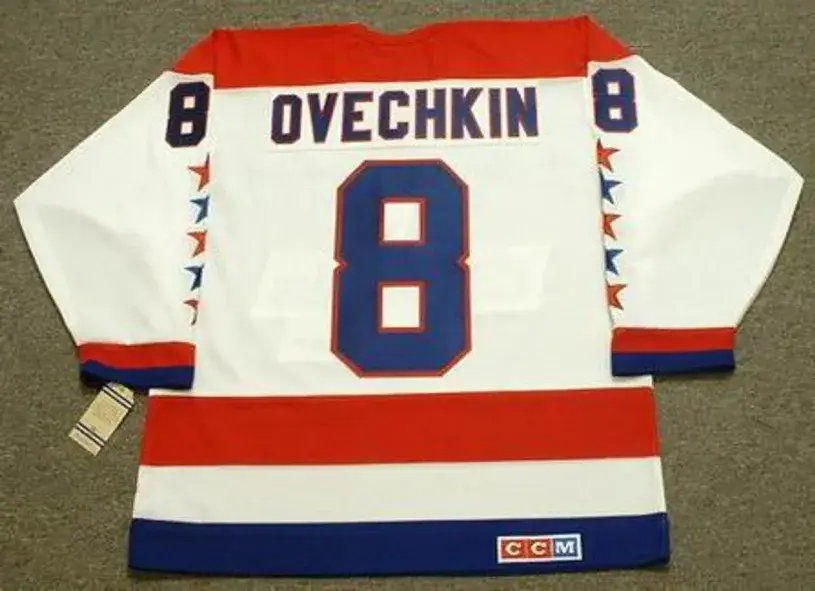 ALEXANDER OVECHKIN Washington Capitals 1990’s Away CCM Throwback NHL Hockey Jersey 