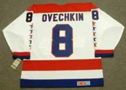 ALEXANDER OVECHKIN Washington Capitals 1990’s Away CCM Throwback NHL Hockey Jersey 