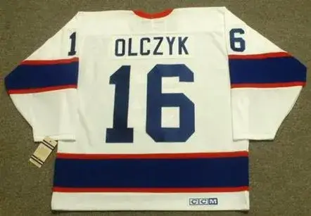 ED OLCZYK Winnipeg Jets 1995 CCM Vintage Throwback Home NHL Hockey Jersey 