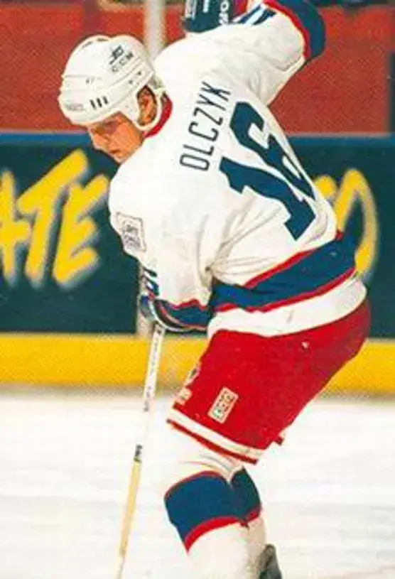 ED OLCZYK Winnipeg Jets 1995 CCM Vintage Throwback Home NHL Hockey Jersey 