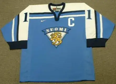 SAKU KOIVU 1998 Team Finland Nike Olympic Throwback Hockey Jersey