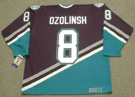 SANDIS OZOLINSH Anaheim Mighty Ducks 2003 Away CCM NHL Vintage Throwback Jersey 