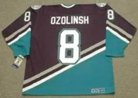 SANDIS OZOLINSH Anaheim Mighty Ducks 2003 Away CCM NHL Vintage Throwback Jersey 