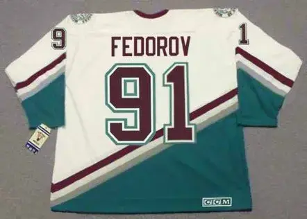SERGEI FEDOROV Anaheim Mighty Ducks 2005 Away CCM NHL Vintage Throwback Jersey 