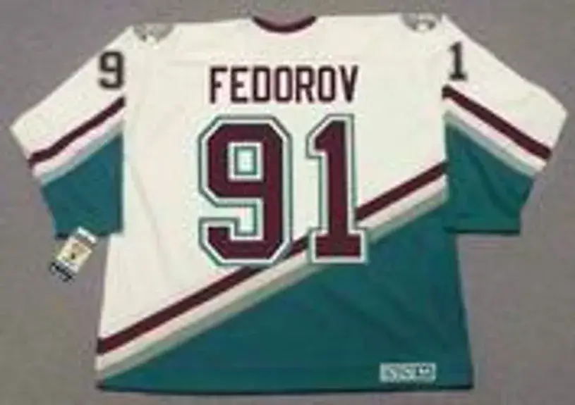 SERGEI FEDOROV Anaheim Mighty Ducks 2005 Away CCM NHL Vintage Throwback Jersey 