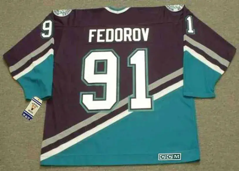 SERGEI FEDOROV Anaheim Mighty Ducks 2005 Home CCM NHL Vintage Throwback Jersey 