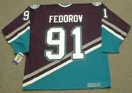 SERGEI FEDOROV Anaheim Mighty Ducks 2005 Home CCM NHL Vintage Throwback Jersey 