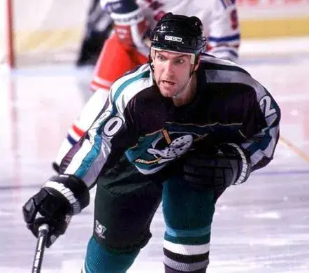 STEVE RUCCHIN Anaheim Mighty Ducks 1997 Alternate CCM NHL Throwback Jersey 