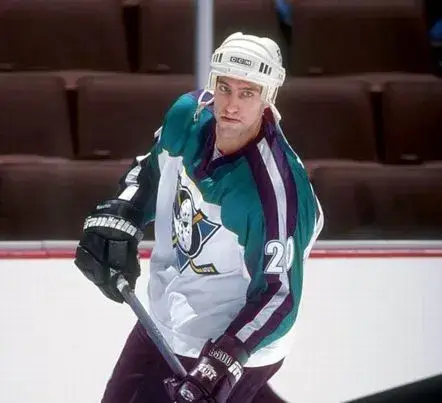 STEVE RUCCHIN Anaheim Mighty Ducks 1997 Alternate CCM NHL Throwback Jersey 