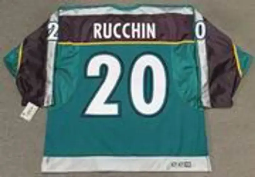 STEVE RUCCHIN Anaheim Mighty Ducks 1997 Alternate CCM NHL Throwback Jersey 