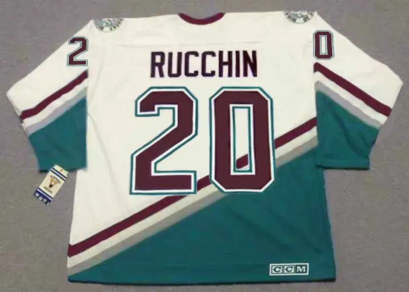 STEVE RUCCHIN Anaheim Mighty Ducks 2004 Away CCM NHL Vintage Throwback Jersey 