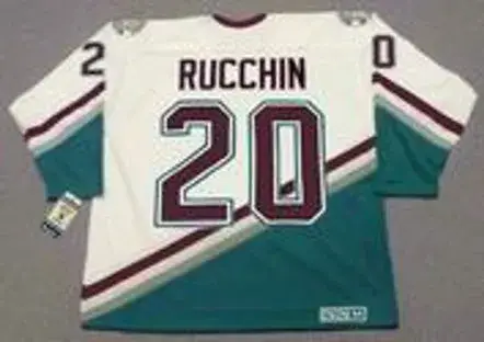 STEVE RUCCHIN Anaheim Mighty Ducks 2004 Away CCM NHL Vintage Throwback Jersey 