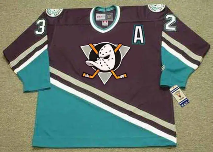 STU GRIMSON Anaheim Mighty Ducks 1998 Away CCM NHL Vintage Throwback Jersey