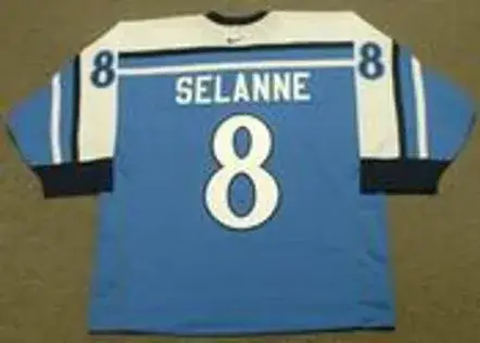 TEEMU SELANNE 2002 Team Finland Nike Olympic Throwback Hockey Jersey 