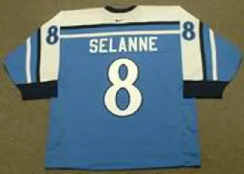 TEEMU SELANNE 2002 Team Finland Nike Olympic Throwback Hockey Jersey 