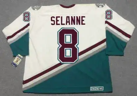 TEEMU SELANNE Anaheim Mighty Ducks 1997 Home CCM NHL Vintage Throwback Jersey 