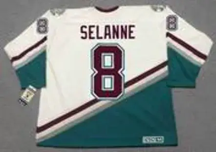 TEEMU SELANNE Anaheim Mighty Ducks 1997 Home CCM NHL Vintage Throwback Jersey 