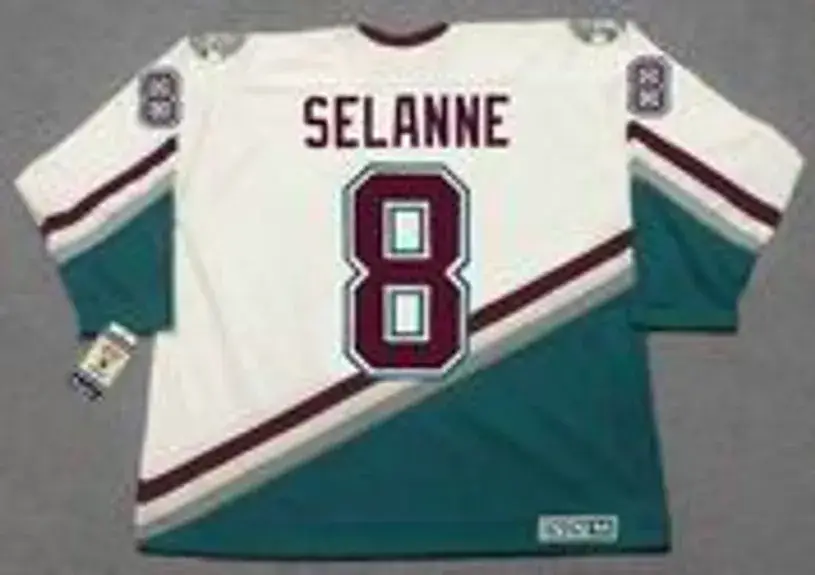 TEEMU SELANNE Anaheim Mighty Ducks 1997 Home CCM NHL Vintage Throwback Jersey 