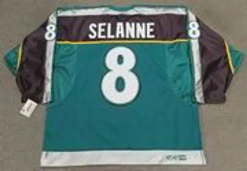 TEEMU SELANNE Anaheim Mighty Ducks 1998 CCM Throwback Alternate NHL Jersey 