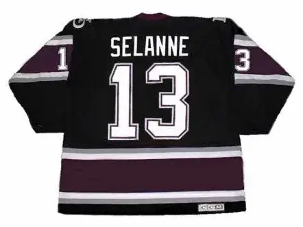 TEEMU SELANNE Anaheim Mighty Ducks 2005 CCM Throwback Alternate NHL Jersey 
