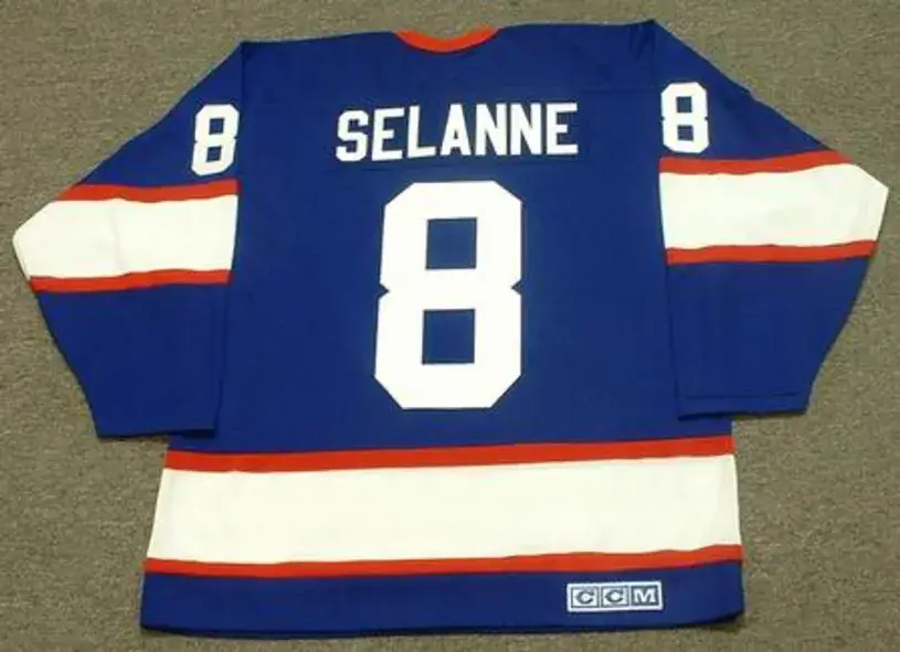 TEEMU SELANNE Winnipeg Jets 1994 Away CCM Vintage Throwback NHL Hockey Jersey 