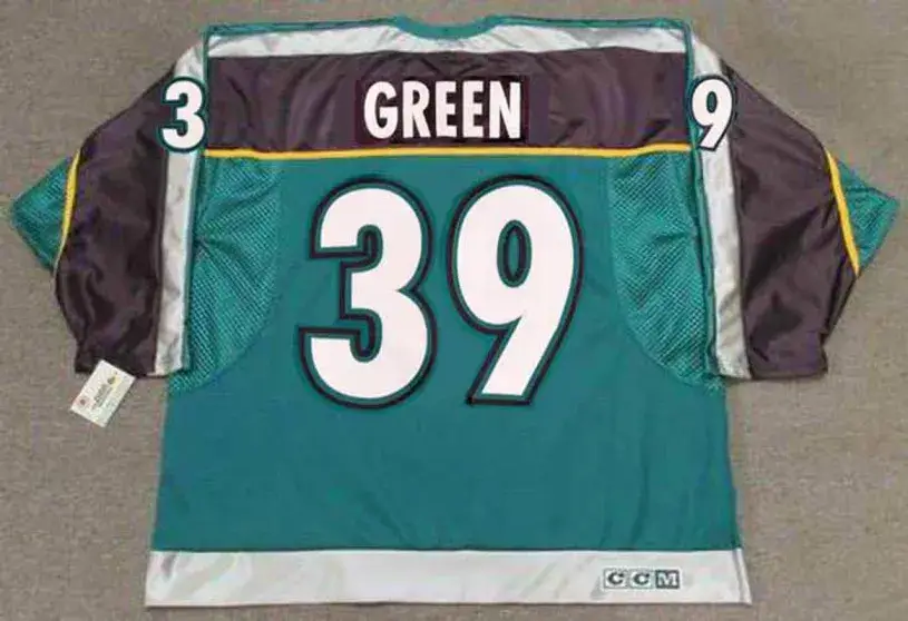 TRAVIS GREEN Anaheim Mighty Ducks 1997 CCM Throwback Alternate NHL Jersey 
