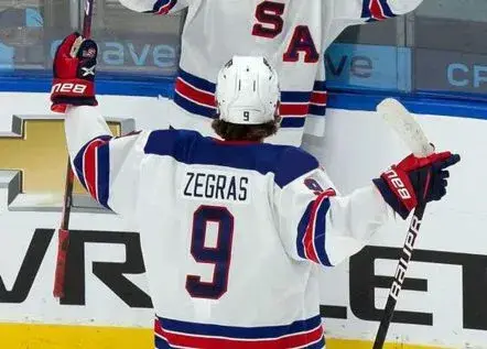 TREVOR ZEGRAS 2020 USA Nike Throwback Hockey Jersey 
