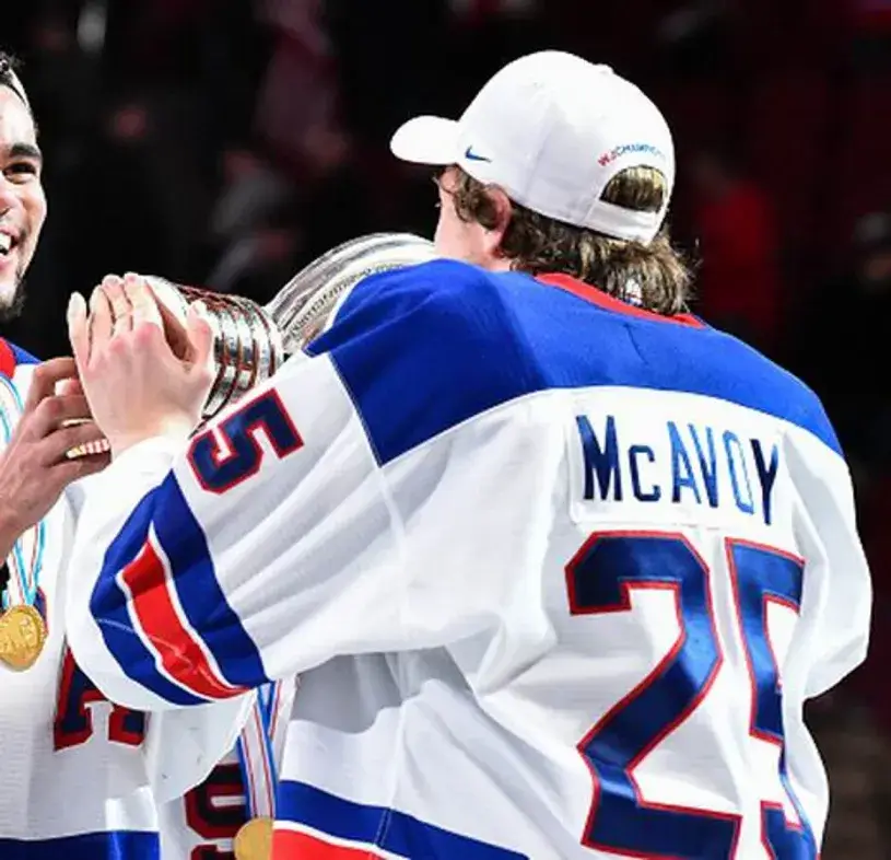 CHARLIE McAVOY 2016 USA Nike Throwback Hockey Jersey 