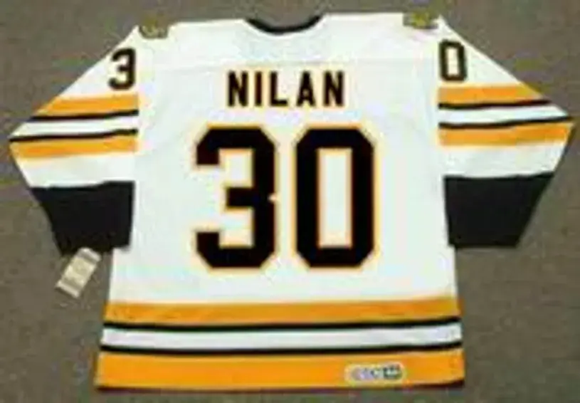 CHRIS NILAN Boston Bruins 1990 CCM Vintage Throwback Home NHL Hockey Jersey 