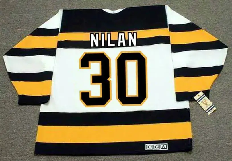 CHRIS NILAN Boston Bruins 1992 CCM Vintage Throwback Home NHL Hockey Jersey 