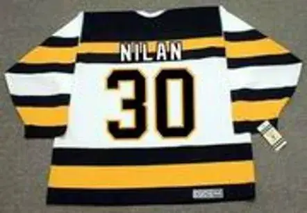 CHRIS NILAN Boston Bruins 1992 CCM Vintage Throwback Home NHL Hockey Jersey 