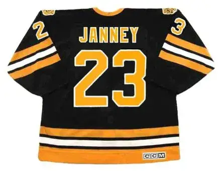 CRAIG JANNEY Boston Bruins 1990 Away CCM Vintage Throwback NHL Hockey Jersey 