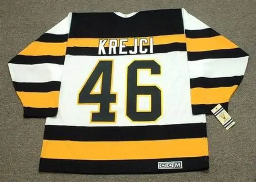 DAVID KREJCI Boston Bruins 1992 CCM Vintage Throwback Home NHL Hockey Jersey 