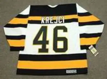 DAVID KREJCI Boston Bruins 1992 CCM Vintage Throwback Home NHL Hockey Jersey 
