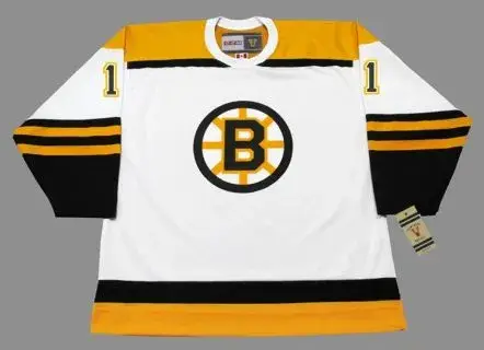 EDDIE JOHNSTON Boston Bruins 1966 CCM Vintage Throwback Away NHL Hockey Jersey