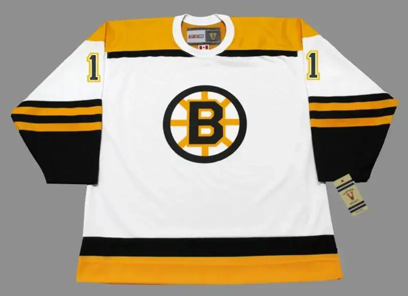 EDDIE JOHNSTON Boston Bruins 1966 CCM Vintage Throwback Away NHL Hockey Jersey