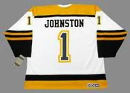 EDDIE JOHNSTON Boston Bruins 1966 CCM Vintage Throwback Away NHL Hockey Jersey 