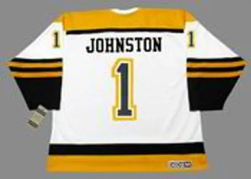 EDDIE JOHNSTON Boston Bruins 1966 CCM Vintage Throwback Away NHL Hockey Jersey 