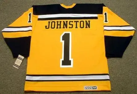 EDDIE JOHNSTON Boston Bruins 1966 CCM Vintage Throwback NHL Jersey 