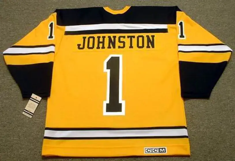 EDDIE JOHNSTON Boston Bruins 1966 CCM Vintage Throwback NHL Jersey 