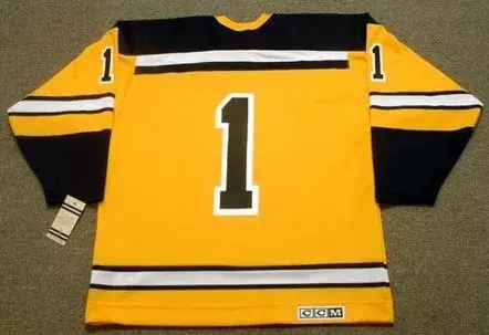 EDDIE JOHNSTON Boston Bruins 1966 CCM Vintage Throwback NHL Jersey 