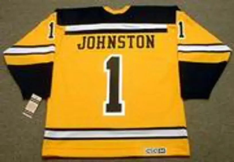 EDDIE JOHNSTON Boston Bruins 1966 CCM Vintage Throwback NHL Jersey 