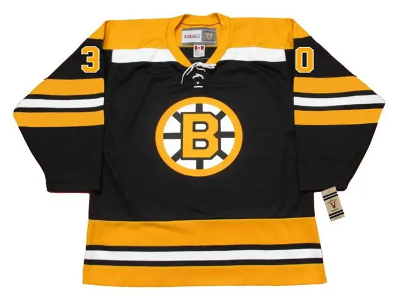 GERRY CHEEVERS Boston Bruins 1970 CCM Vintage Throwback Away NHL Hockey Jersey