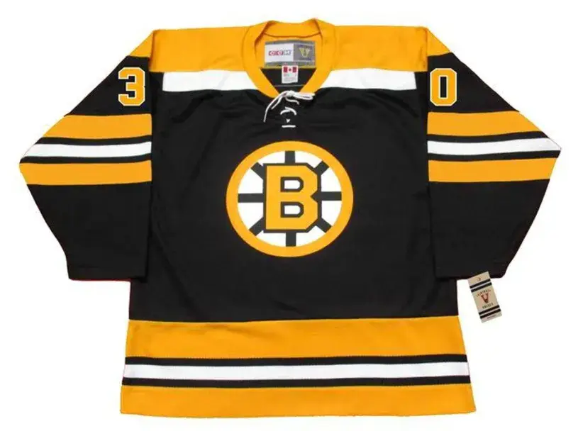GERRY CHEEVERS Boston Bruins 1975 CCM Vintage Throwback NHL Hockey Jersey