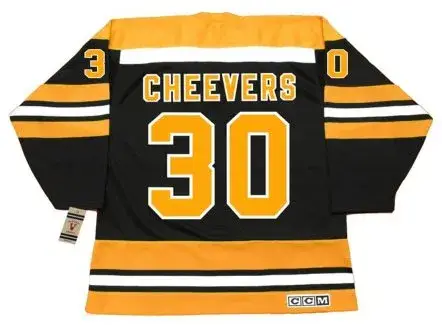 GERRY CHEEVERS Boston Bruins 1975 CCM Vintage Throwback NHL Hockey Jersey 